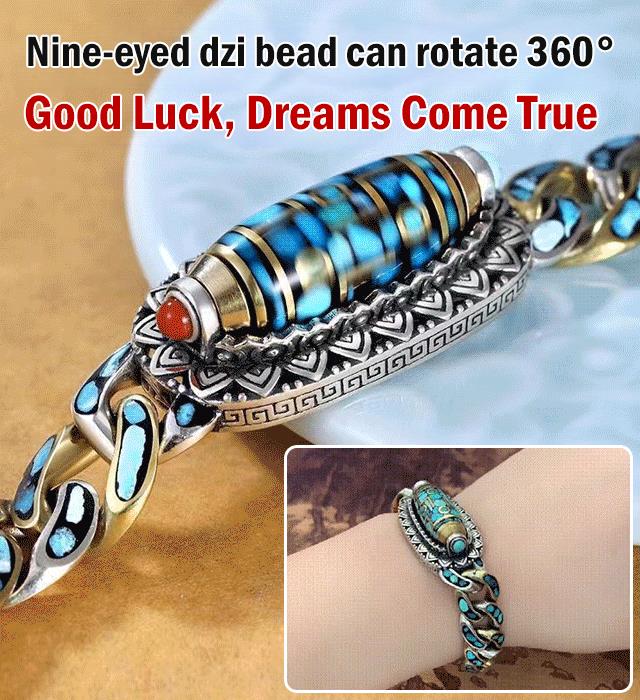 ✨Limited Time Offer🔮(Buy 1 Get 1 Free) Turquoise Six Character Nine Eyes Dzi Bead Bracelet 🌌