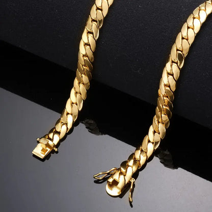 2pcs Thick  Gold Plated chain