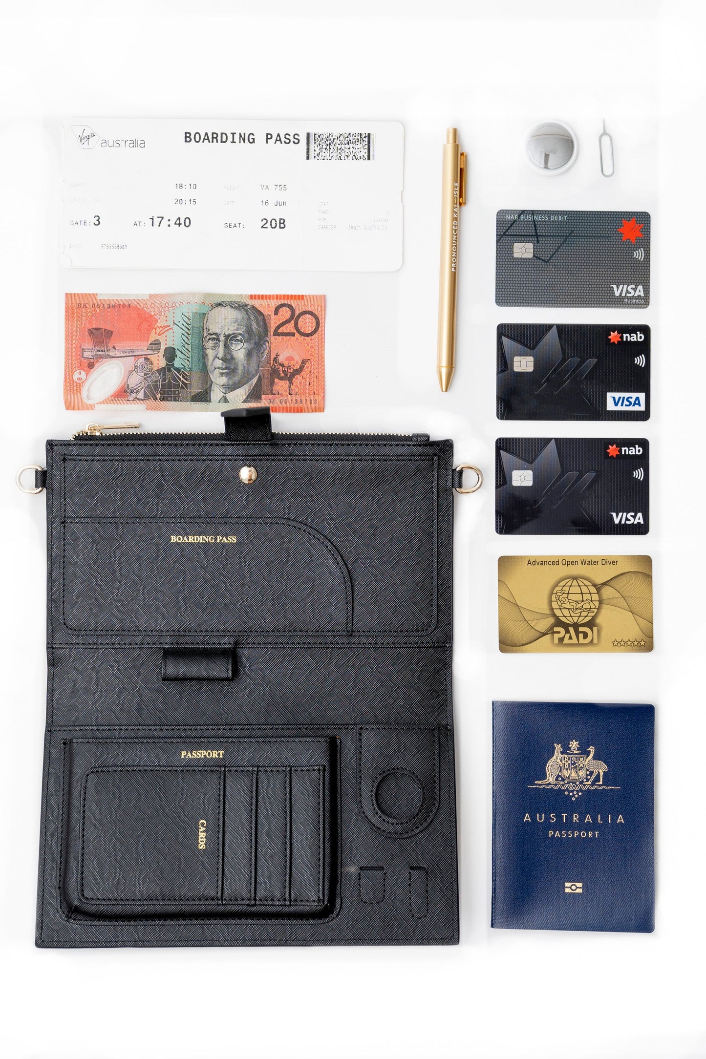 Rio Travel Wallet - Black