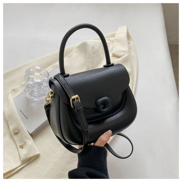 WOMEN SOLID COLOR SADDLE BAG PURSE