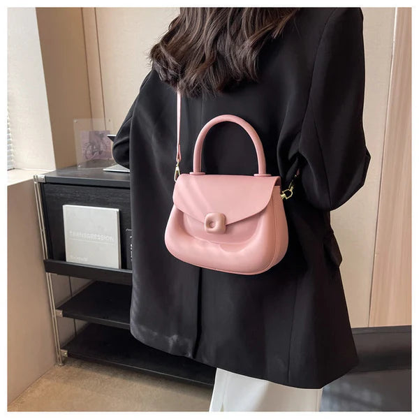 WOMEN SOLID COLOR SADDLE BAG PURSE