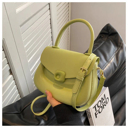 WOMEN SOLID COLOR SADDLE BAG PURSE