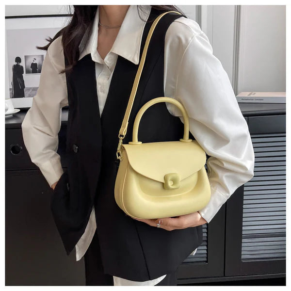 WOMEN SOLID COLOR SADDLE BAG PURSE