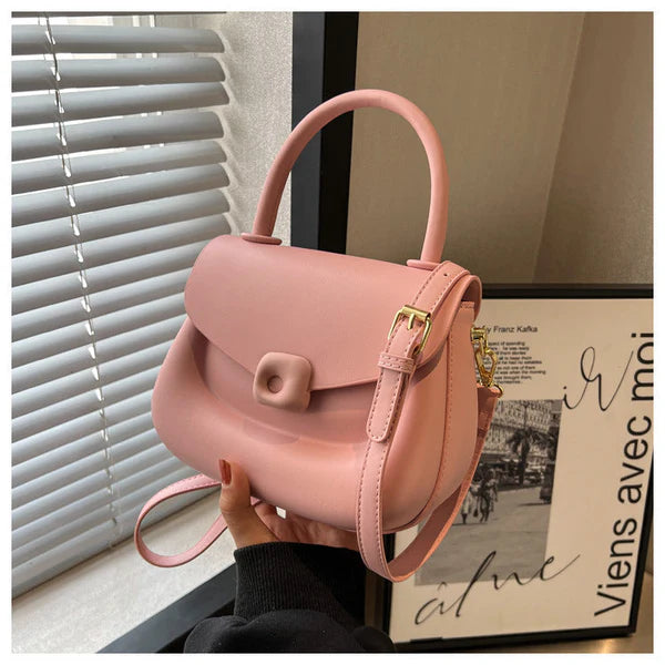 WOMEN SOLID COLOR SADDLE BAG PURSE