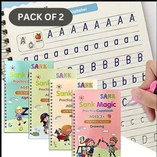 Magic Book Set of 2 ( 8 Book + 20 Refill+2 Pen+2 Grip)