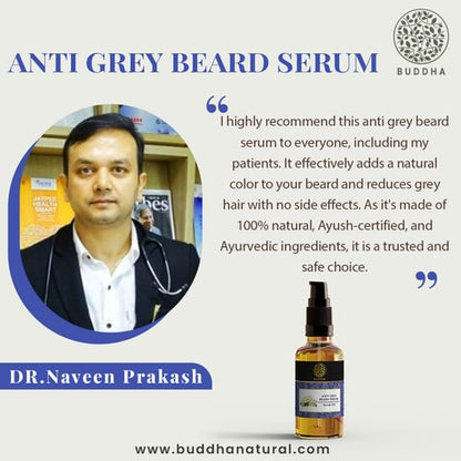 Anti Grey Beard Serum Oil - 100% Ayush Certified - For Premature Greying and Restore Natural Beard Color