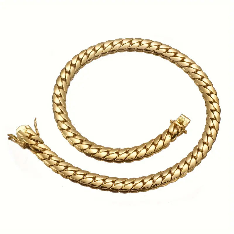 2pcs Thick  Gold Plated chain