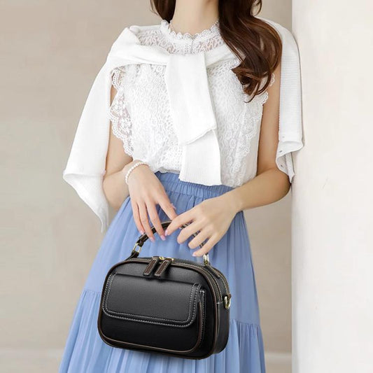 (BUY 1 GET 1 FREE) Elegant double-layer shoulder bag with wide strap